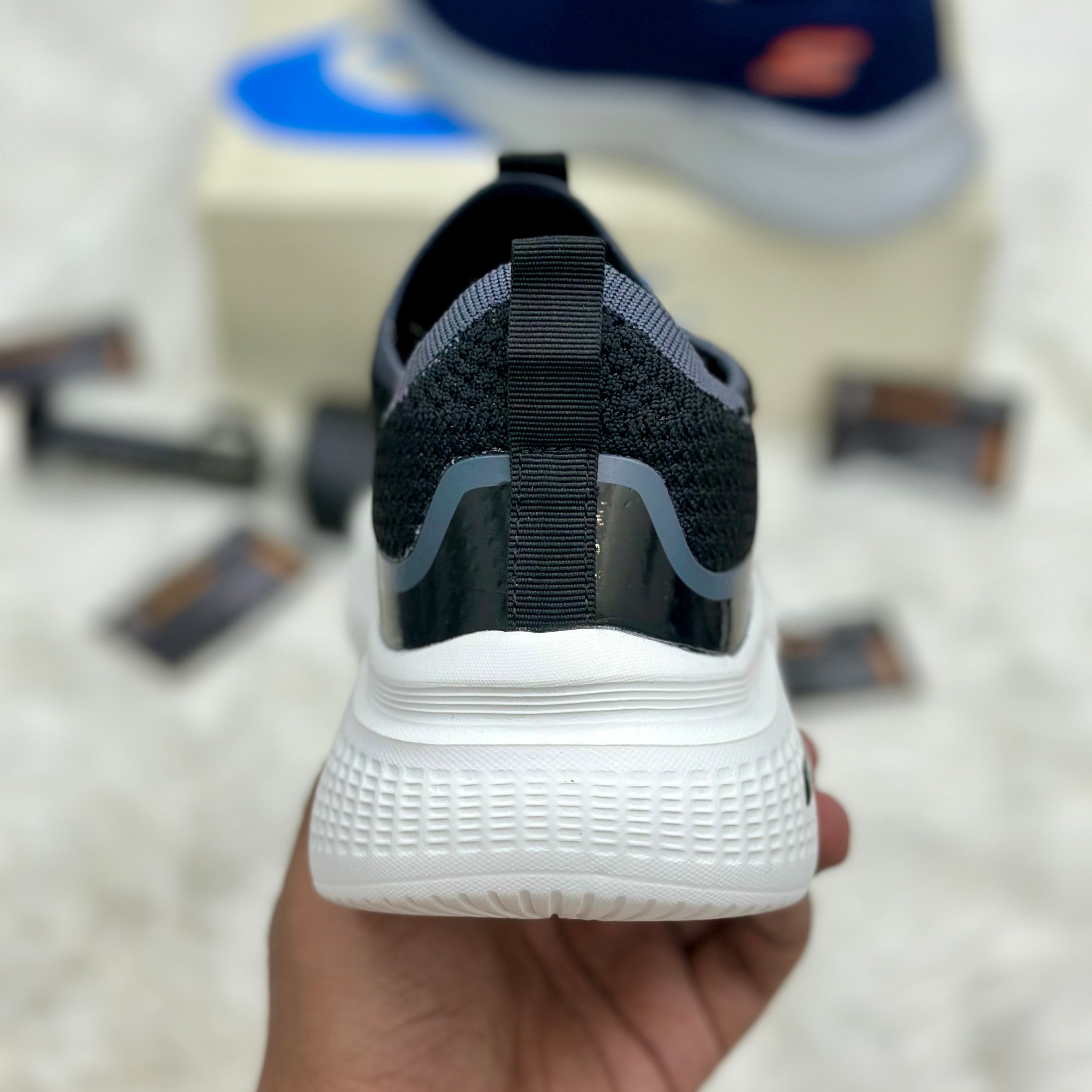Skechers Go Walk Hyper Burst Slip-Ins — Black/Grey.