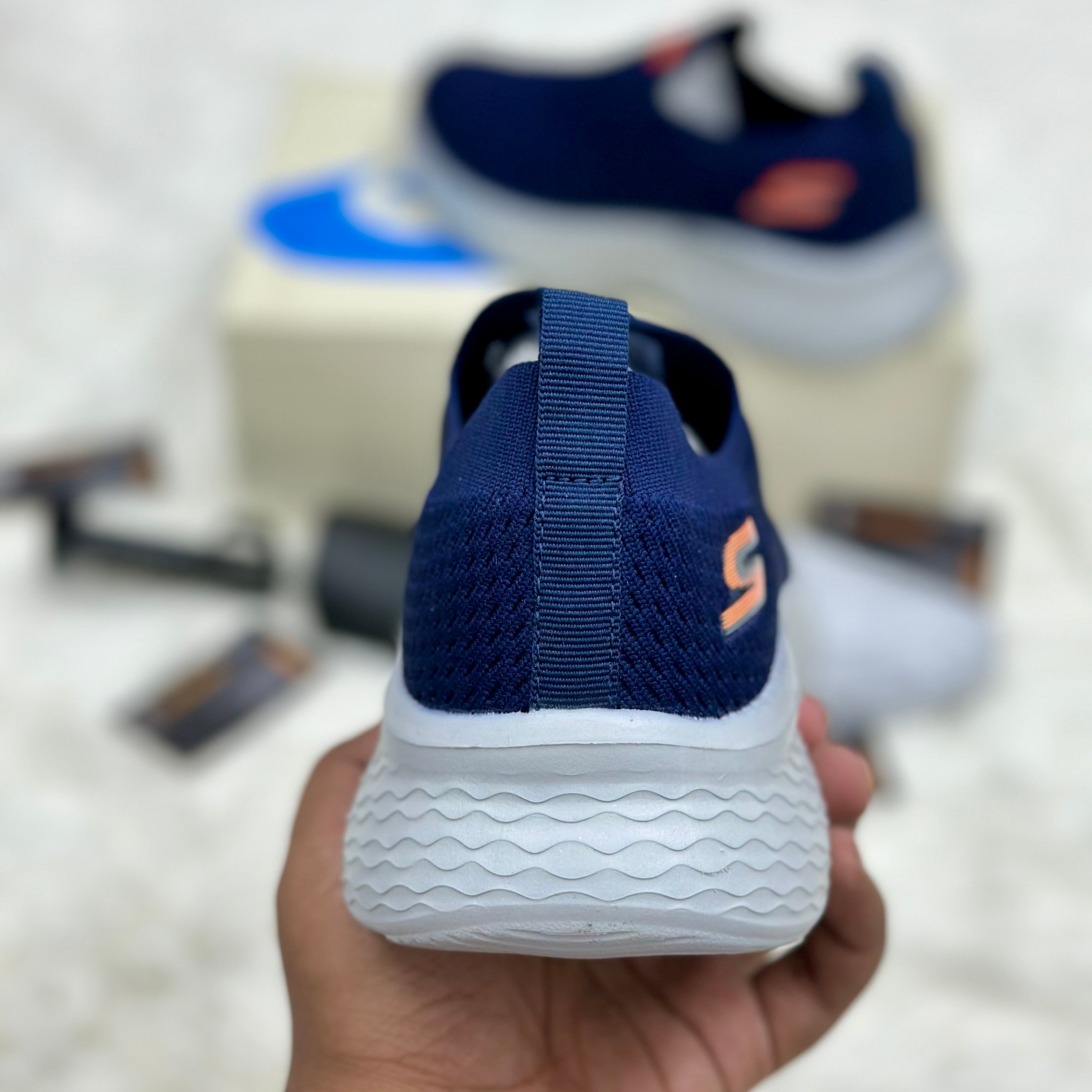 Skechers BOBS Sport Skech-Lite Slip-On — Navy/White.