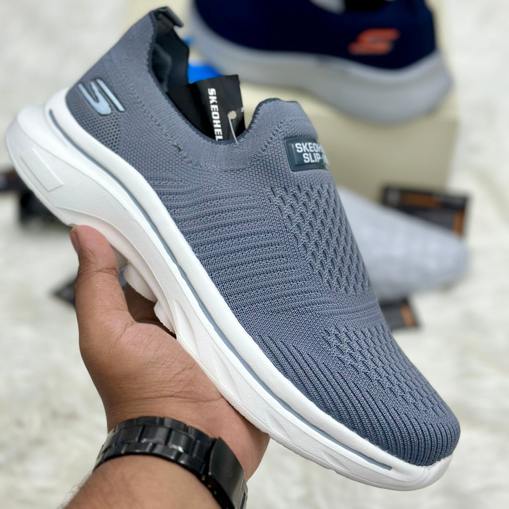 Skechers Slip-Ins Max Cushioning — Grey/White.