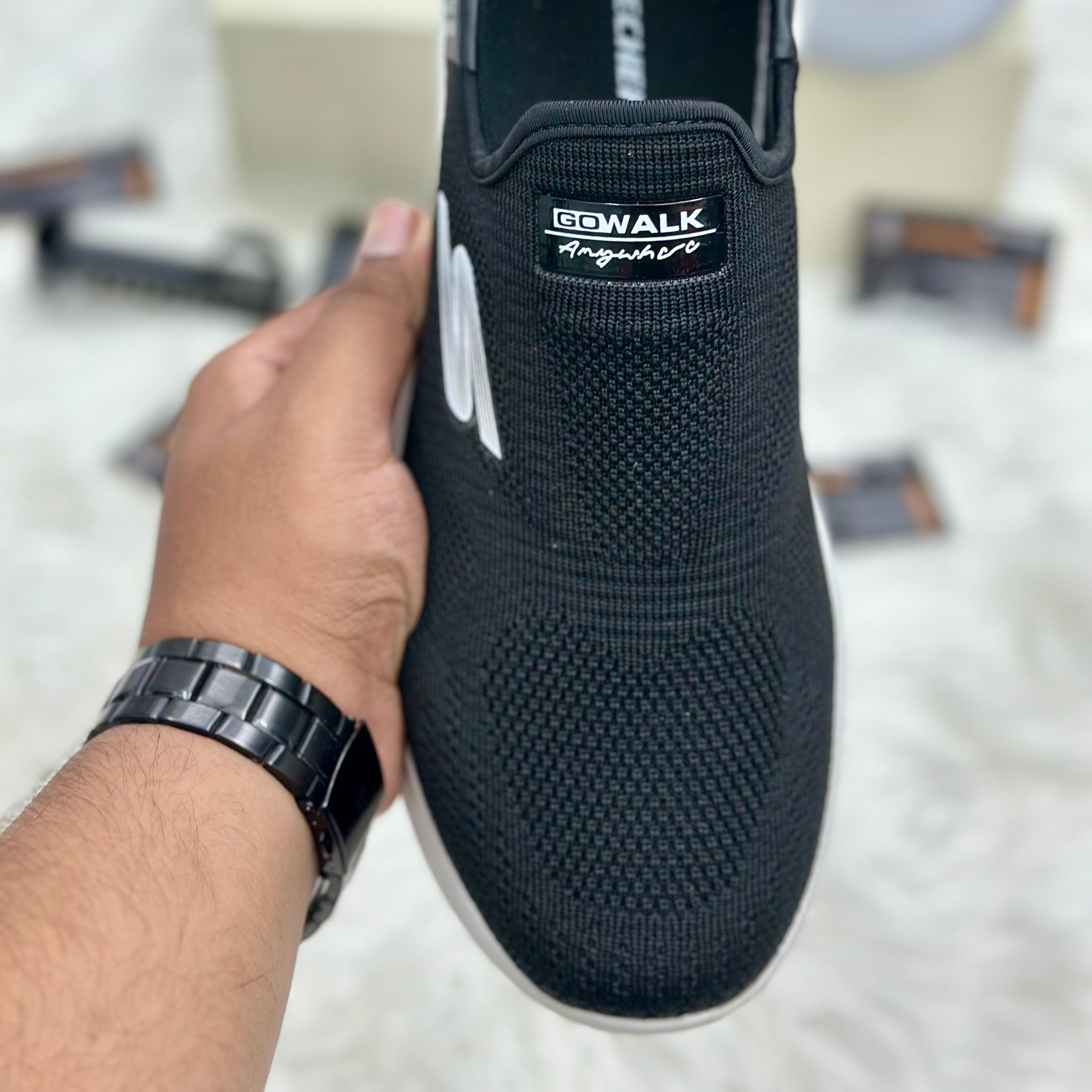 Skechers Go Walk Arch Fit Slip-Ins — Black/White.