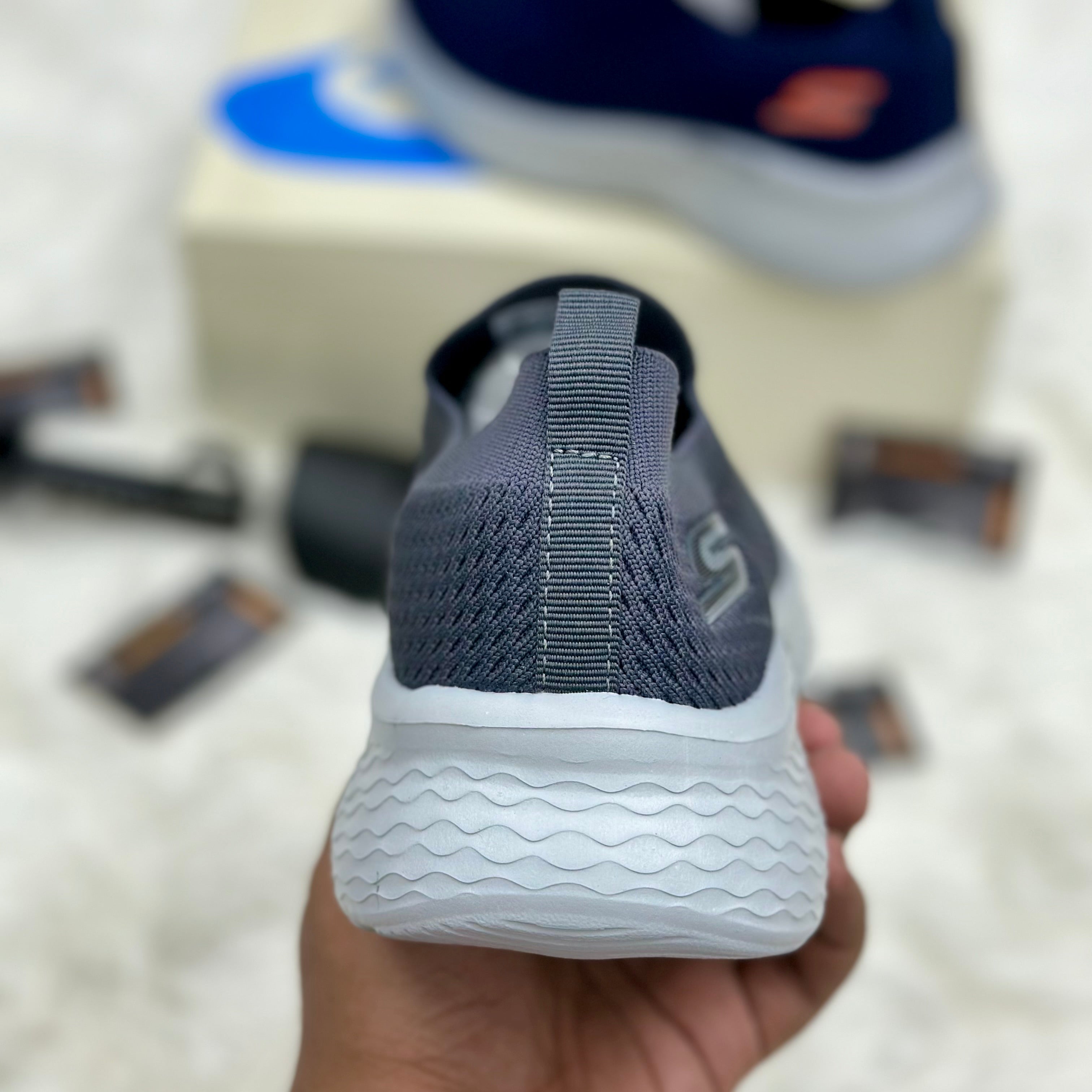 Skechers BOBS Sport Skech-Lite Slip-On — Grey/White.